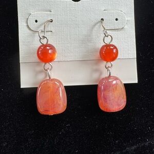 Vintage Carnelian Beaded Earrings